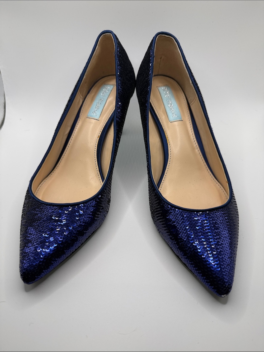 Betsey Johnson Royal Blue Sequin Pointed-Toe Pumps